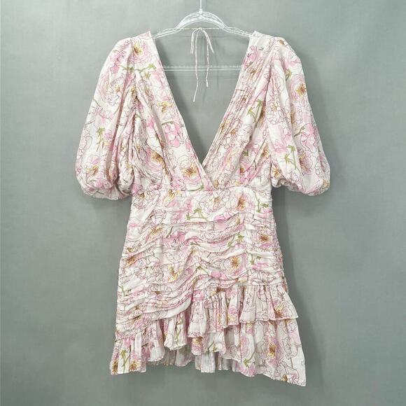 Revolve Sau Lee Posey Dress Womens 10 Floral Romantic Coquette Cottagecore - Picture 3 of 7